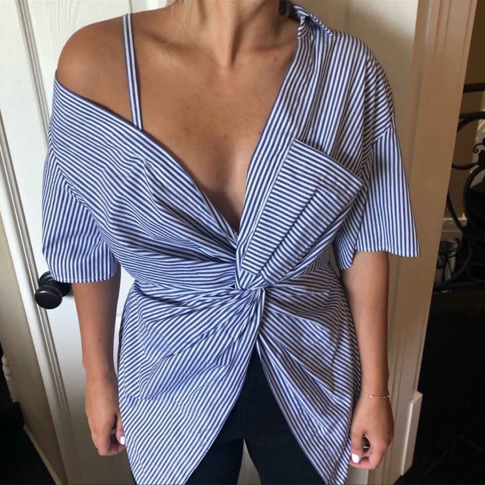 Zara Blue strips blouse